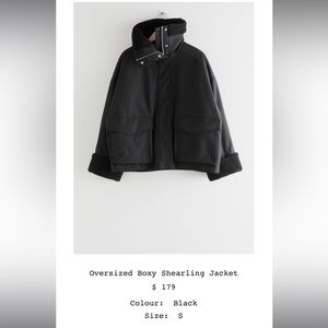 & Other Stories Oversized Boxy Shearling Jacket